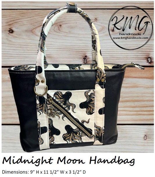 PDF Pattern and Video Tutorial - Midnight Moon Handbag by KMGhandmade