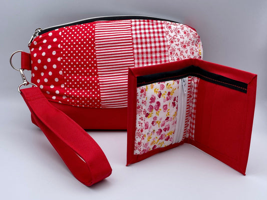 Patchwork Clematis and Matching Wallet Set