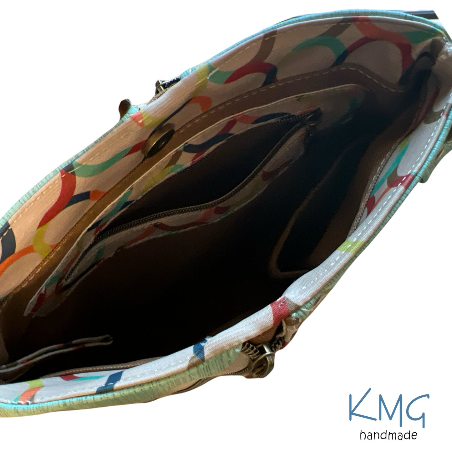 KMGhandmade Original Compass Crossbody Bag - Colorful Circles