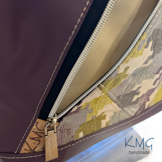 KMGhandmade Original Compass Crossbody Bag - Purple Puzzles