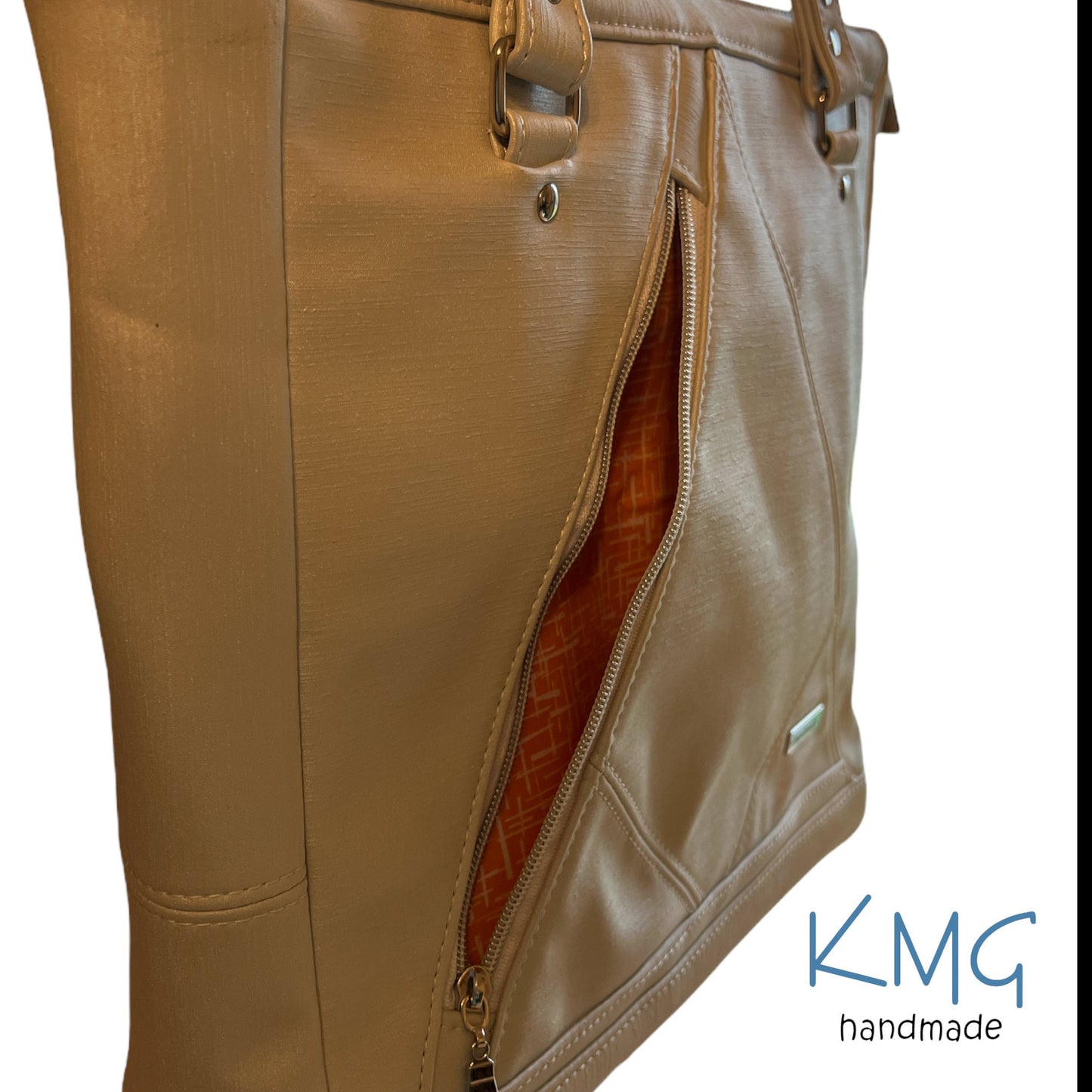 KMGhandmade Original Compass Business Bag - Creamsicle Dream Tote