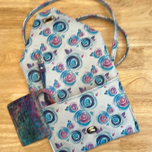 KMGhandmade Original Aura Envelope Bag - UV Color Change Floral