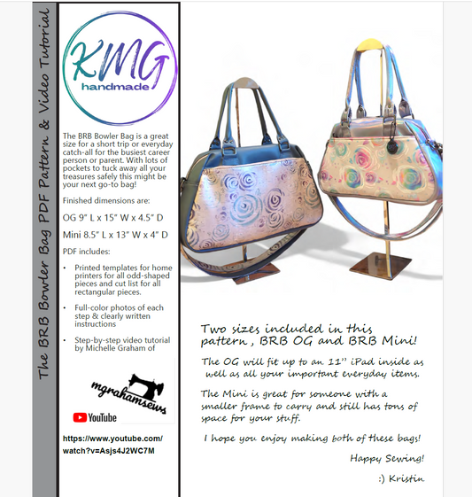 PDF Pattern and Video Tutorial - The BRB Bowler Bag by KMGhandmade