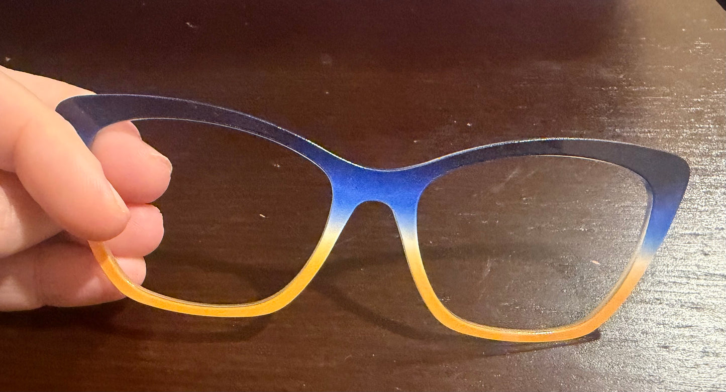 Wanda - Pair Eyewear - Royal Blue to Gold Gradient - Lauren D. Consignment*