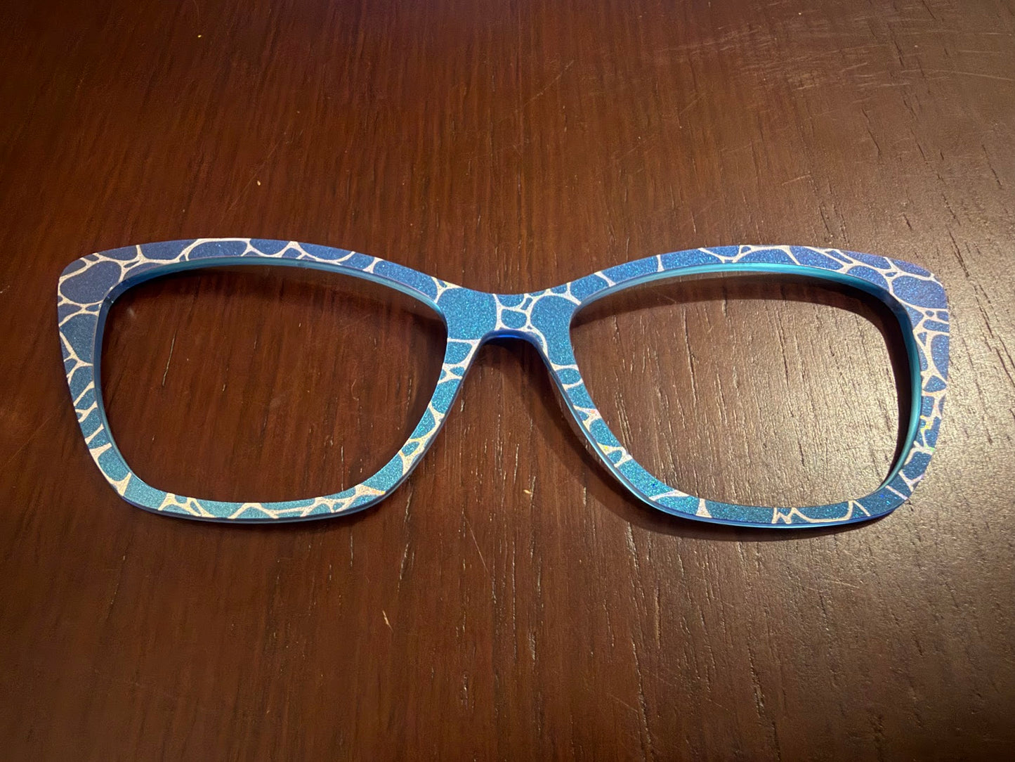 Wanda - Pair Eyewear - Teal Shimmer Holographic Pool - Lauren D. Consignment*