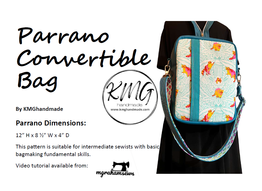 PDF Pattern and Video Tutorial - Parrano Convertible Bag by
