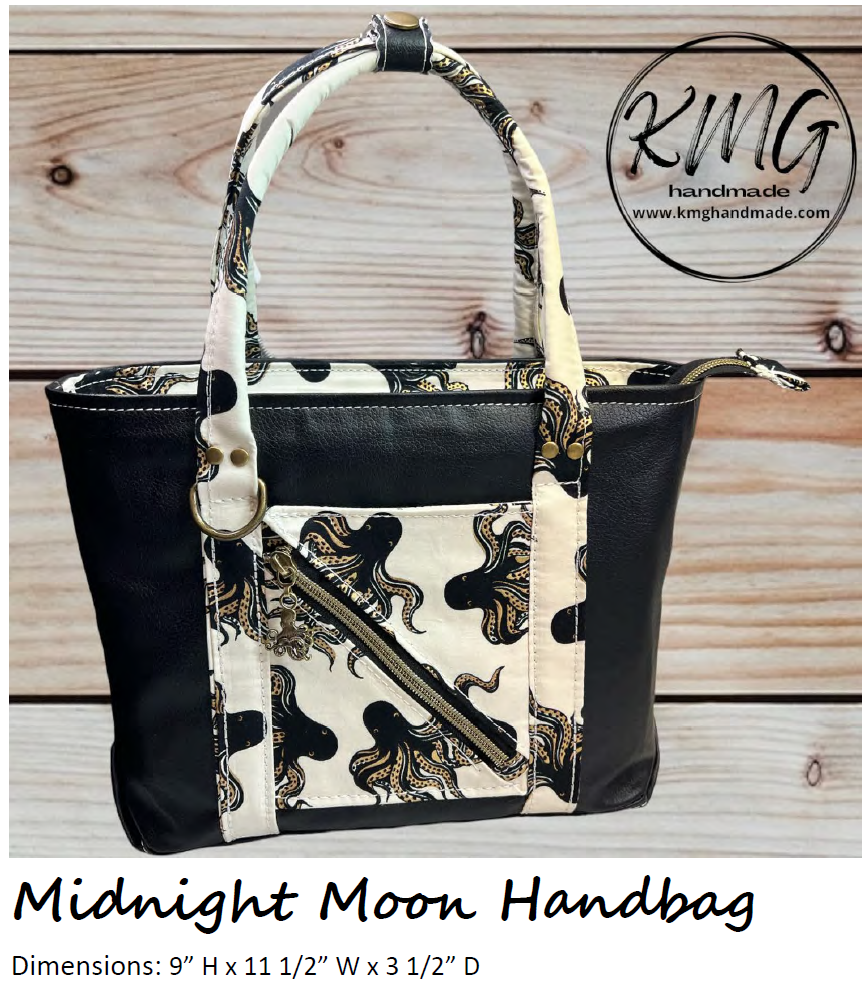 PDF Pattern and Video Tutorial - Midnight Moon Handbag by KMGhandmade