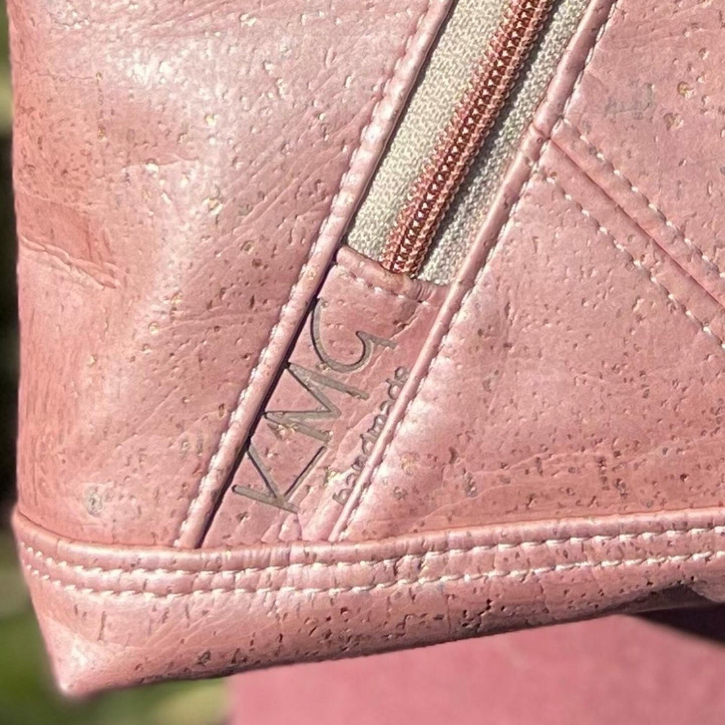 KMGhandmade Original Compass Crossbody Bag - Pink Natural Cork