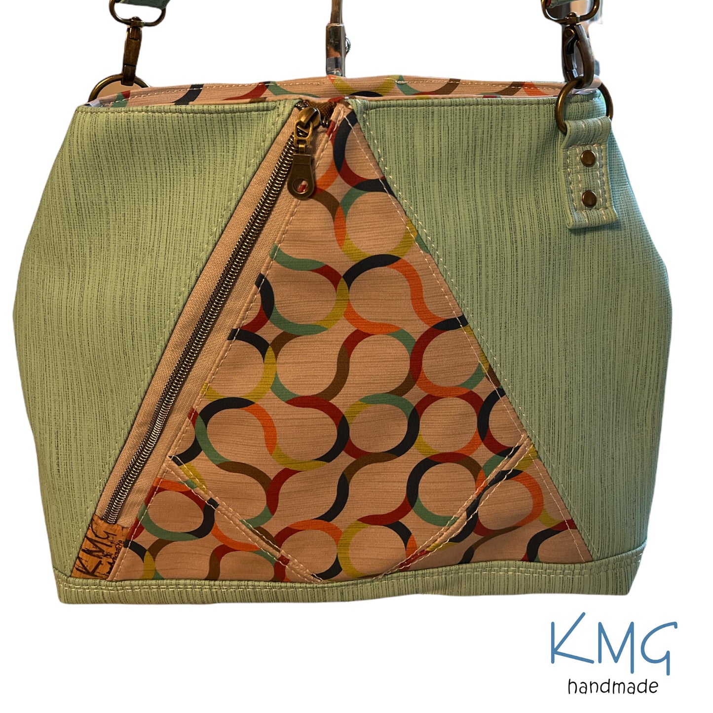 KMGhandmade Original Compass Crossbody Bag - Colorful Circles