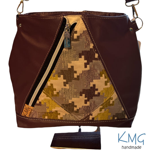 KMGhandmade Original Compass Crossbody Bag - Purple Puzzles