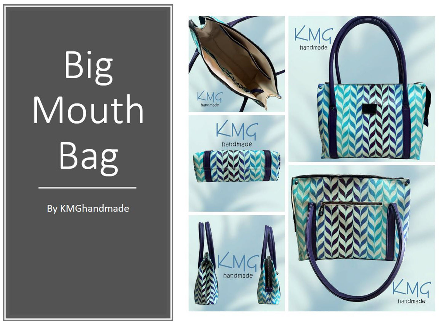 PDF Pattern and Video Tutorial - Big Mouth Bag by KMGhandmade